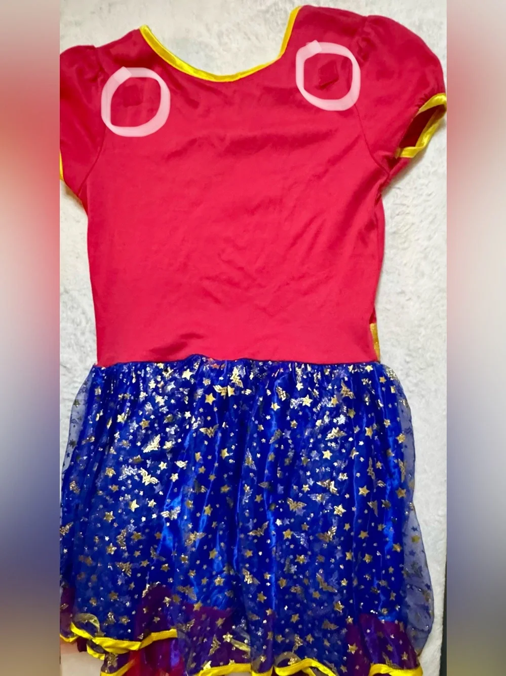 DC Girls Wonder Woman Dress Costume with Gold Accents size 10-12